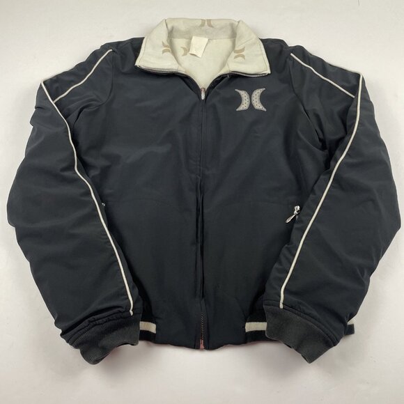 Hurley Reversible Jacket Women’s S Polyester Shell/Knit Logo All Over Print - Picture 1 of 9